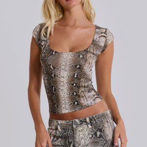 Dovimo Snakeskin Top