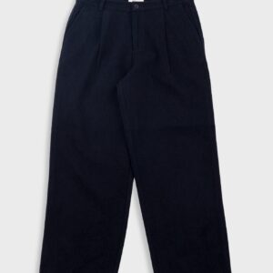 Wide Fit Trouser - Ash Navy Brushed Twill