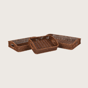 Faux Rattan Rectangular Tray