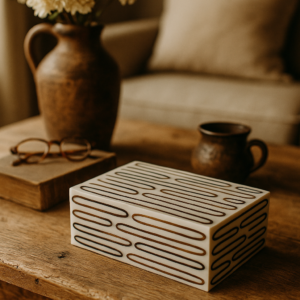 Ivory Toned Oval Horn Box