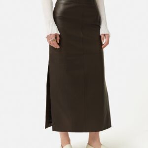 Leather Maxi Skirt | Chocolate