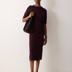 Fine Merino Wrap Skirt | Burgundy