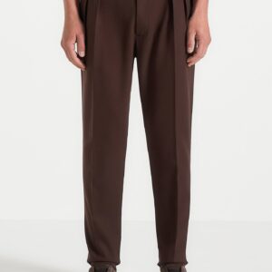 Hubert - Slim Fit Tailored Trousers - Brown