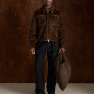 David - Plush Cable Embossed Jacket - Brown