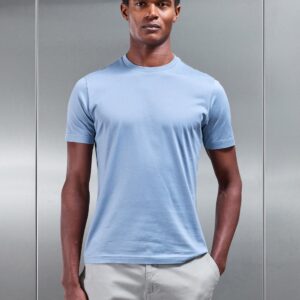 Mercerised Cotton T-Shirt in Light Blue