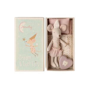 Maileg Little Sister Tooth Fairy Mouse In A Match Box