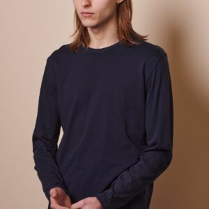 Men's Long Sleeve T Shirt Plastic Free - Navy