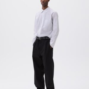 STITCH PLEAT TROUSERS | DRY WOOL PLAINWEAVE | BLACK