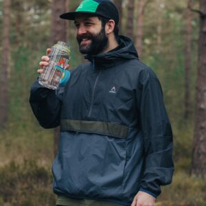 Gusto Recycled Windshell Anorak - Charcoal/Storm Grey