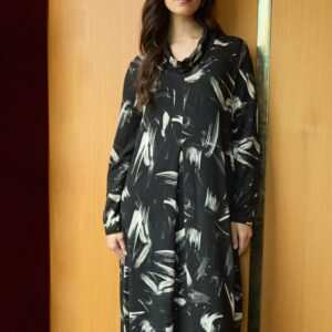 Painted Brushstrokes Jersey Bubble Dress