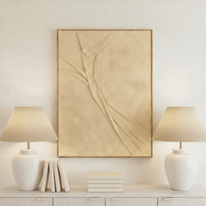 Brisa Sand Textured Canvas Wall Art with Wooden Frame
