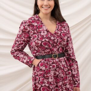 Bryony Dress - Cranberry Floral