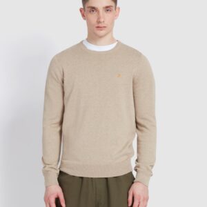 Mullen Cotton Crew Neck Sweater In Hazelnut Marl