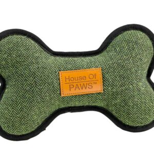 Green Tweed Bone Dog Toy