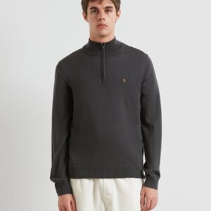 Redchurch Merino Wool Quarter Zip Sweater In Submarine Grey