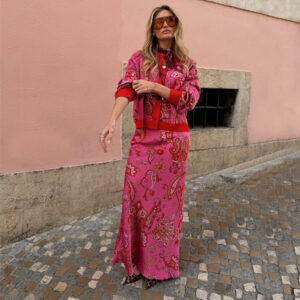 Pink Paisley Dorris Skirt