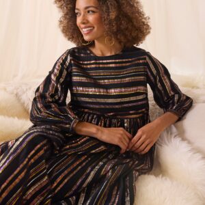 Multi Stripe Lurex Dress
