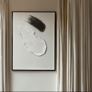 Regent Monochrome 3D Paint Stroke Effect Canvas Wall Art - I